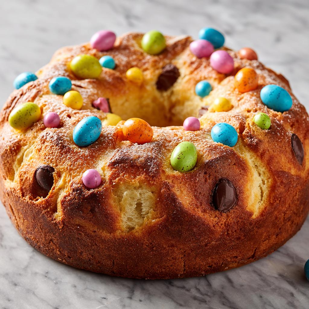 Ciambellone di Pasqua con Uova di Cioccolato
