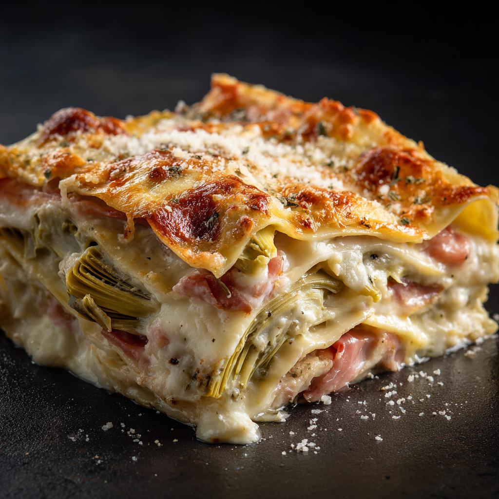 Lasagne con Carciofi e Prosciutto