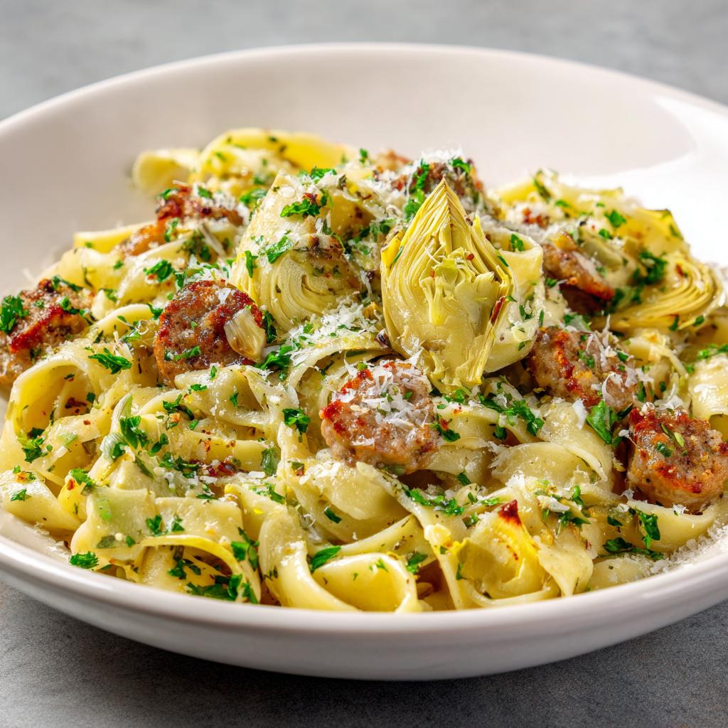 Pasta con Carciofi e Salsiccia - detail 1