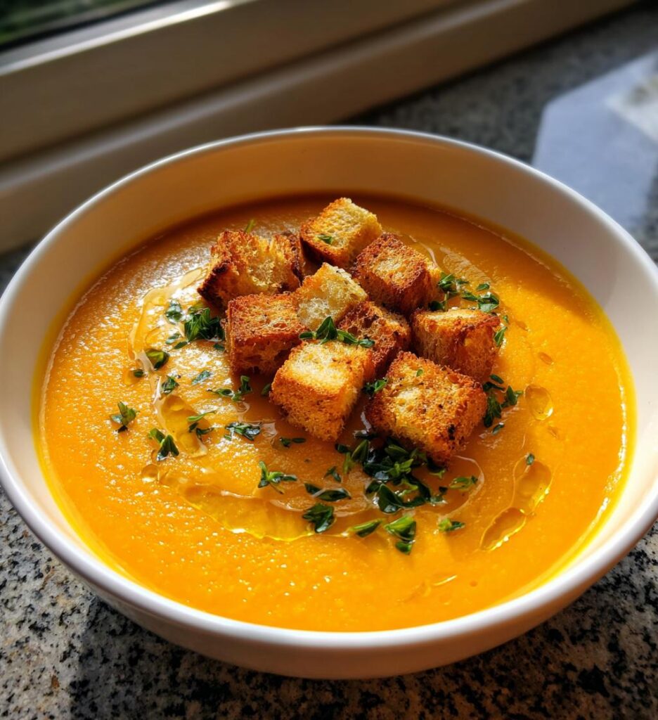 Crema di zucca con crostini