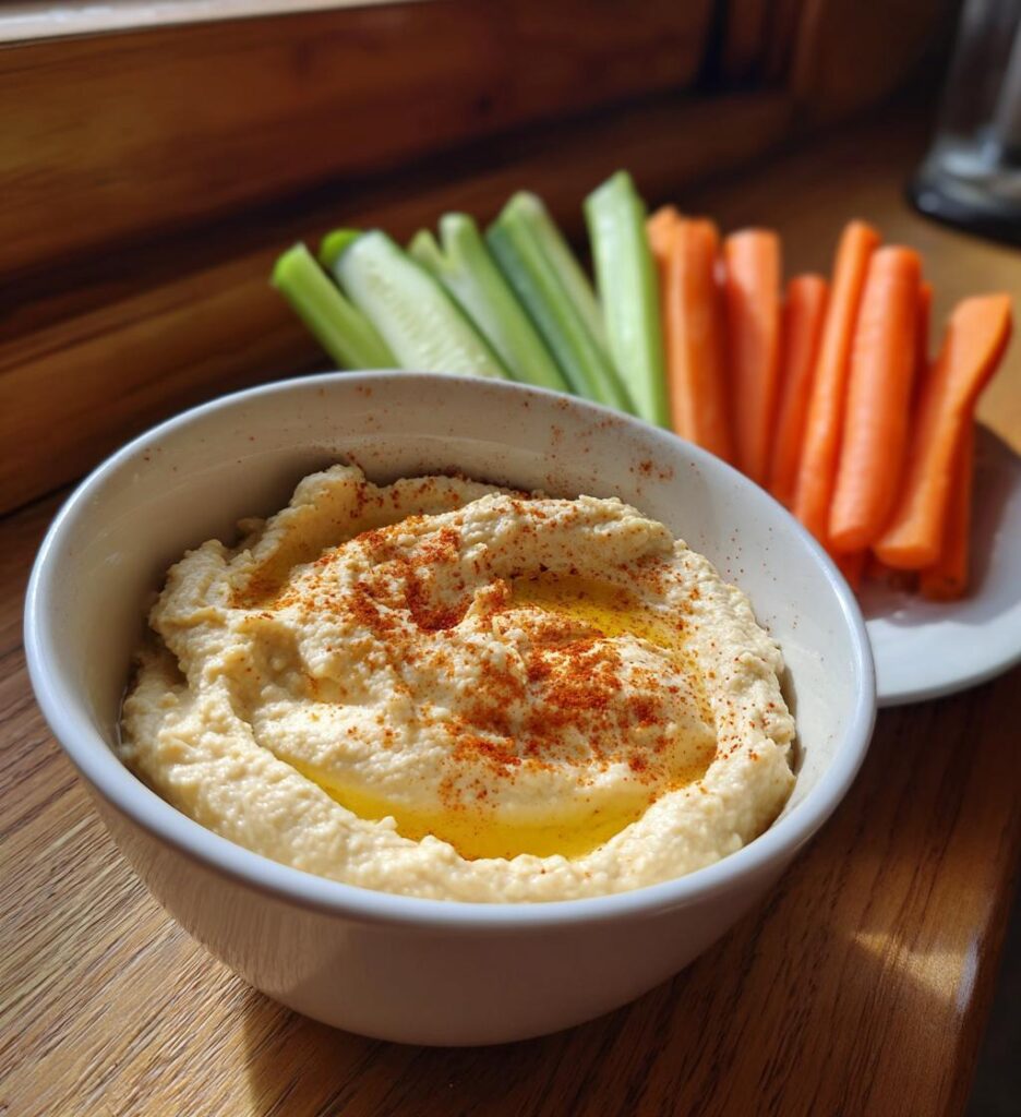 Hummus con bastoncini di verdure