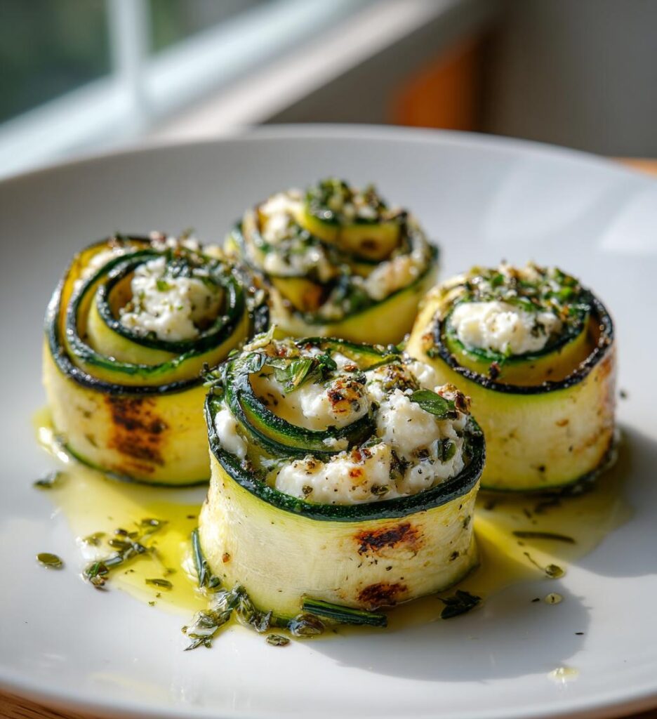 Involtini di zucchine grigliate con formaggio