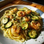 Pasta con zucchine e gamberetti
