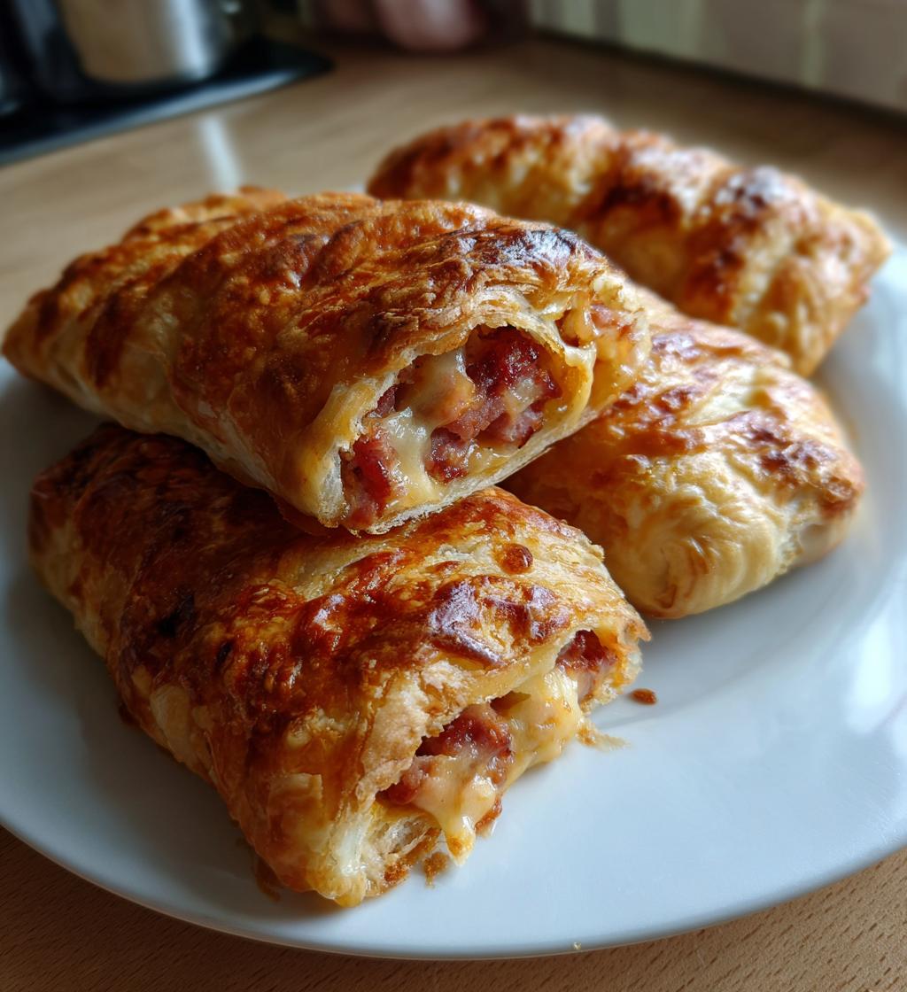 Rustici di pasta sfoglia con wurstel o formaggio