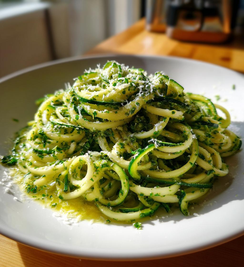Spaghetti di zucchine con pesto