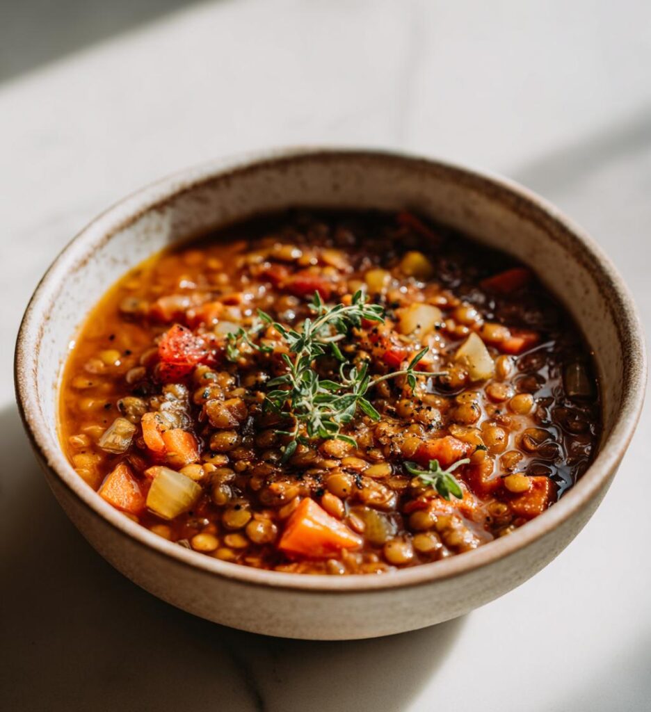Zuppa di lenticchie e verdure
