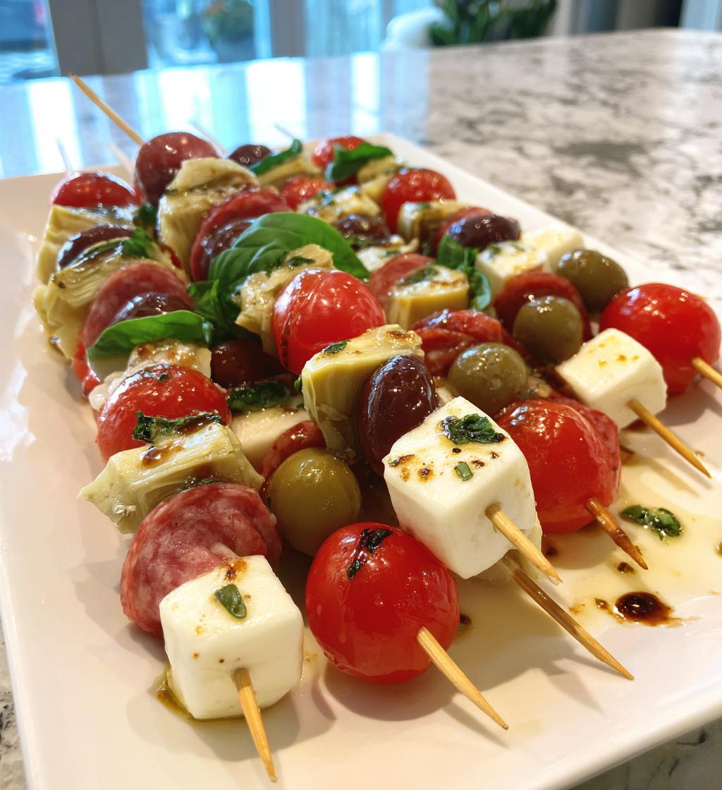 Antipasto Skewers with Marinated Artichokes