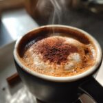 Caffè macchiato con un tocco di cannella