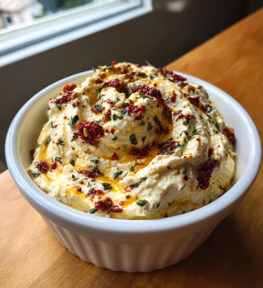 Creamy Whipped Feta with Sun-Dried Tomato Pesto