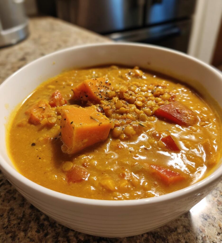 Curry di zucca e lenticchie