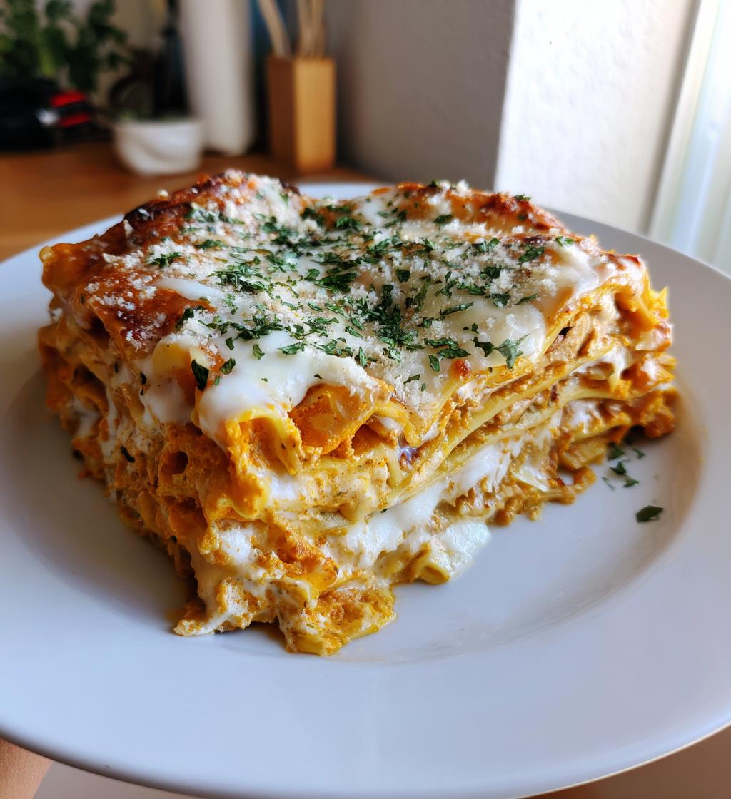 Lasagne con crema di zucca e formaggio