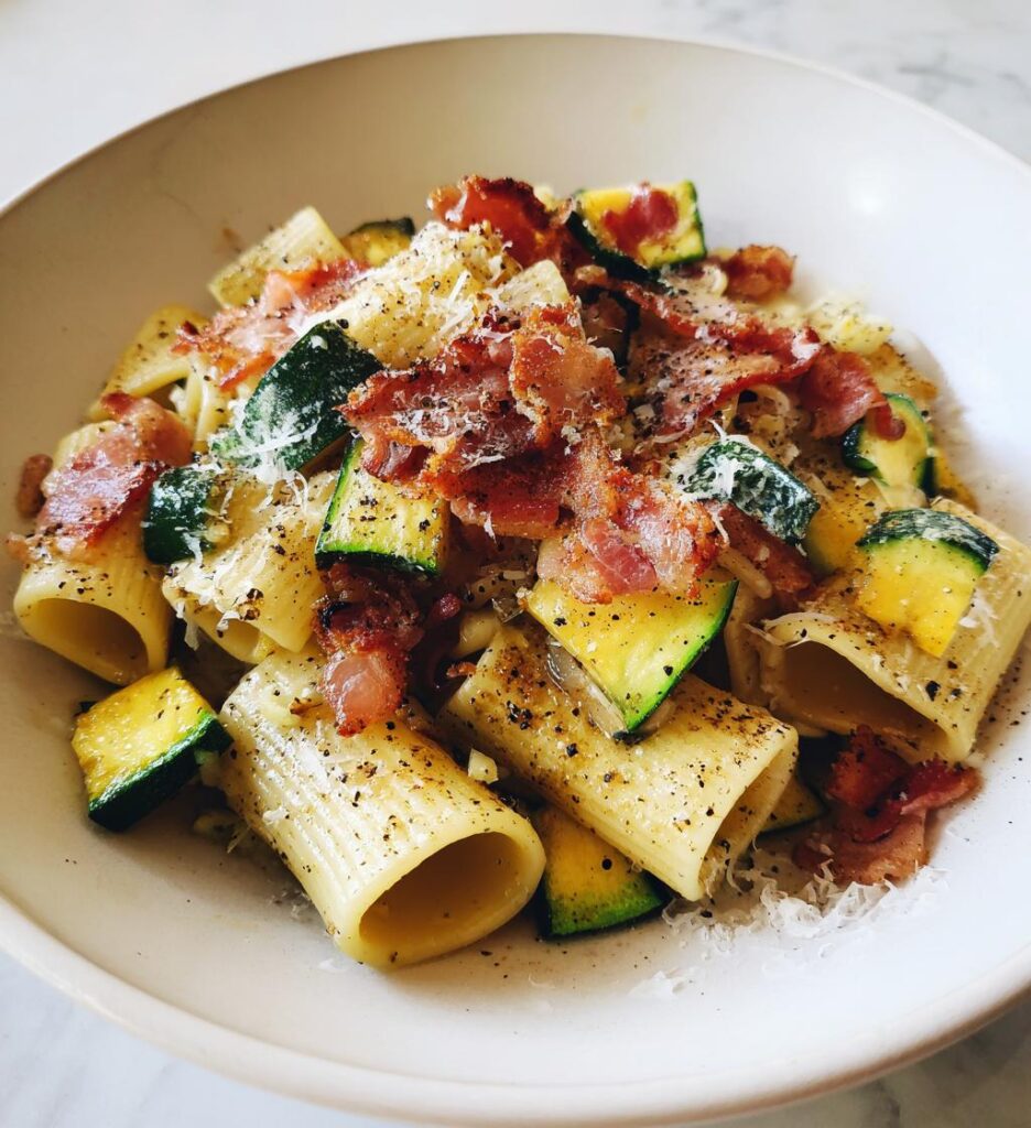 Mezze Maniche con Speck e Zucchine