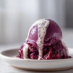 Mulberry Sorbet and Almond Foam