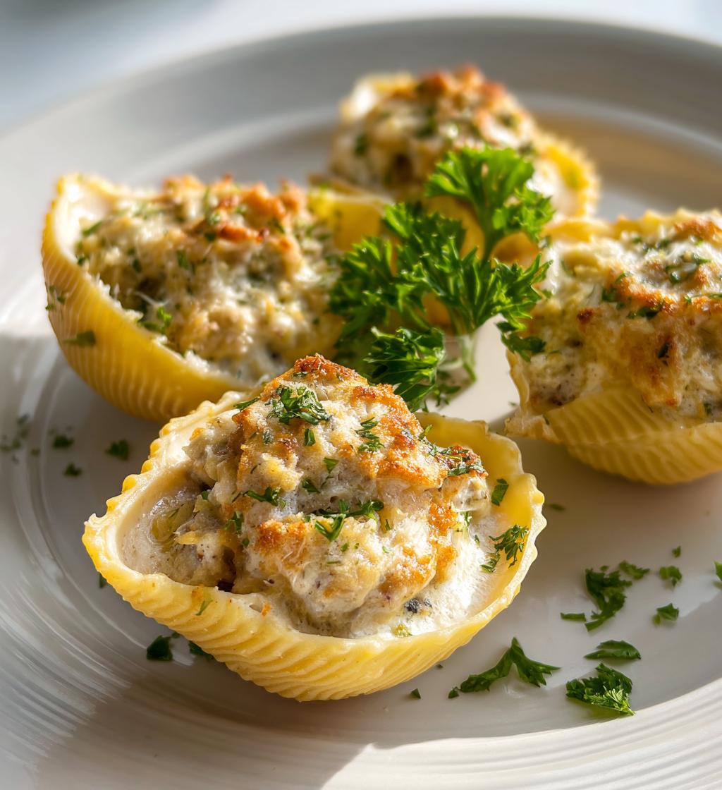 Mushroom Stuffed Giant Shell Pasta