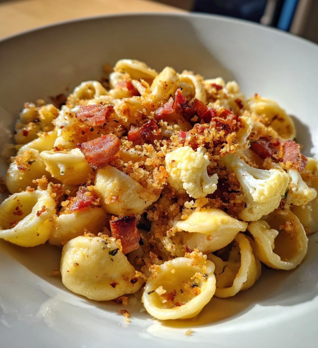 Orecchiette with Cauliflower, Pancetta & Breadcrumbs