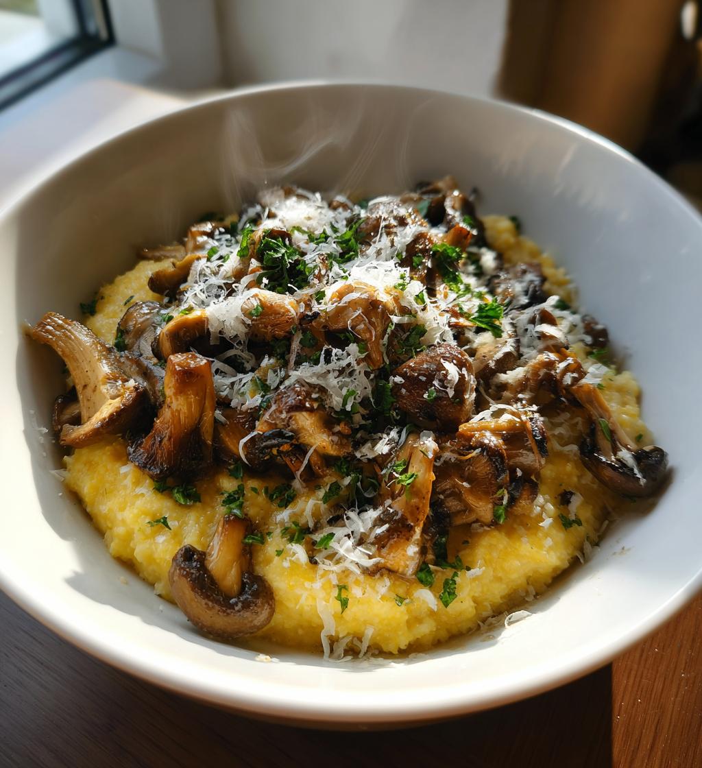 Polenta con funghi e formaggio