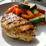 Pollo alla griglia con verdure al vapore