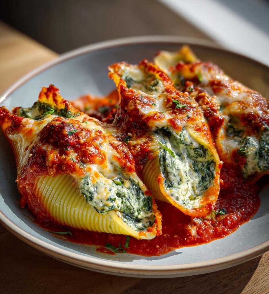 Spinach and Ricotta Stuffed Shells