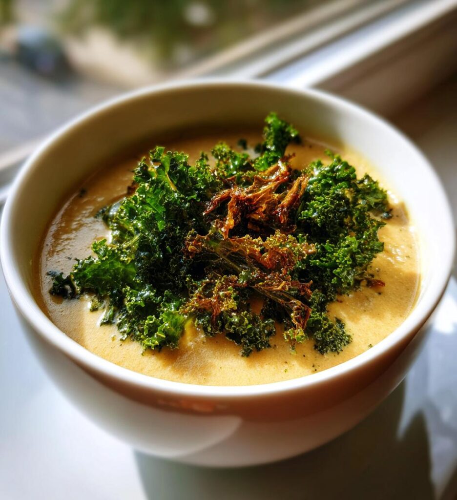 White Bean and Crispy Kale Soup