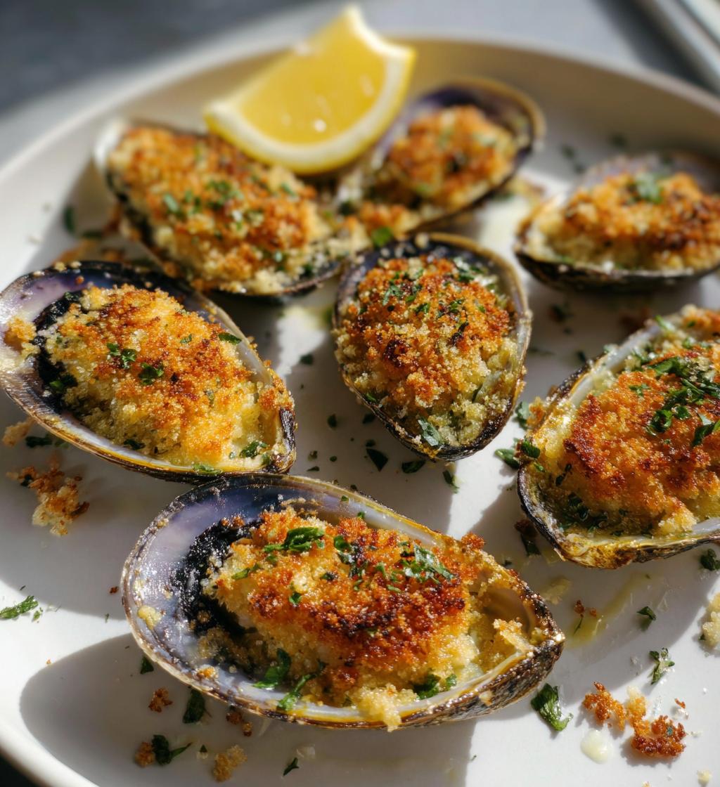 Cozze Gratinate (Baked Mussels with breadcrumbs)