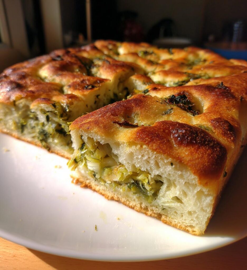 Focaccia Ripiena con Scarola e Acciughe